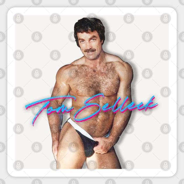 Tom Selleck / 80s Retro Design Sticker by DankFutura